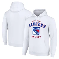Men's Starter White New York Rangers  Logo Pullover Hoodie