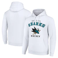 Men's Starter White San Jose Sharks  Logo Pullover Hoodie