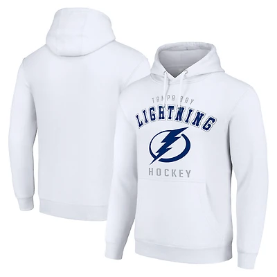 Men's Starter White Tampa Bay Lightning Logo Pullover Hoodie