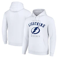 Men's Starter White Tampa Bay Lightning  Logo Pullover Hoodie
