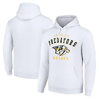 Men's Starter White Nashville Predators  Logo Pullover Hoodie
