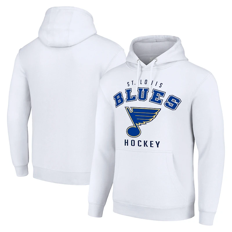 Men's Starter White St. Louis Blues Logo Pullover Hoodie