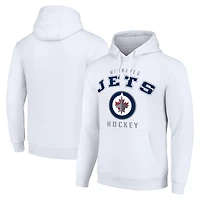Men's Starter White Winnipeg Jets  Logo Pullover Hoodie
