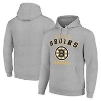 Men's Starter Heather Gray Boston Bruins  Logo Pullover Hoodie