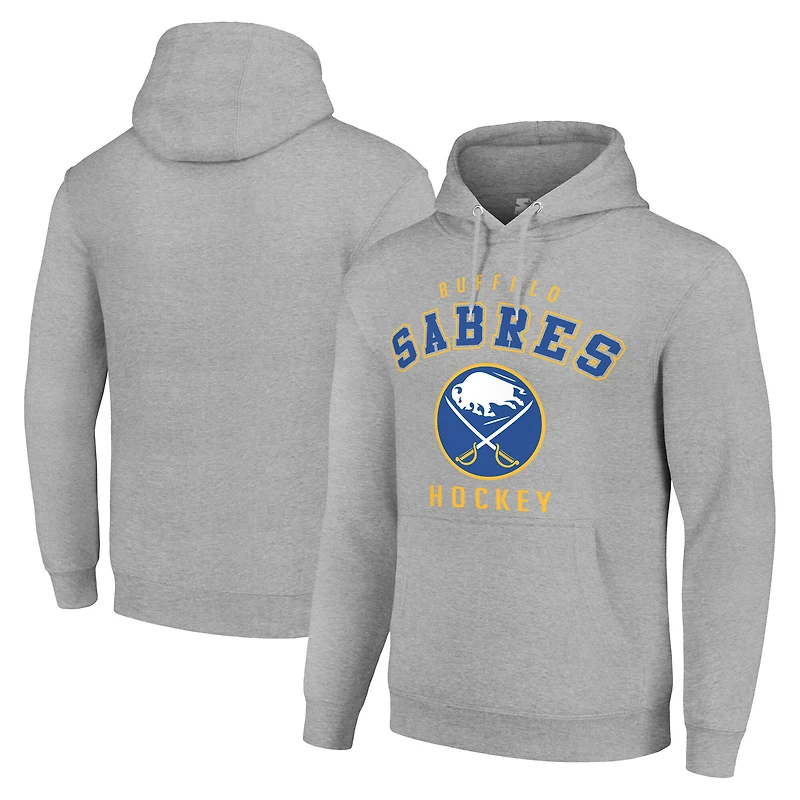 Men's Starter Heather Gray Buffalo Sabres Logo Pullover Hoodie
