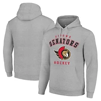 Men's Starter Heather Gray Ottawa Senators  Logo Pullover Hoodie
