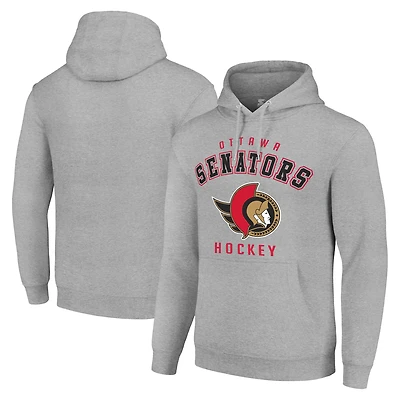 Men's Starter Heather Gray Ottawa Senators  Logo Pullover Hoodie
