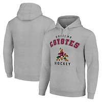 Men's Starter Heather Gray Arizona Coyotes  Logo Pullover Hoodie