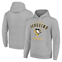 Men's Starter Heather Gray Pittsburgh Penguins  Logo Pullover Hoodie
