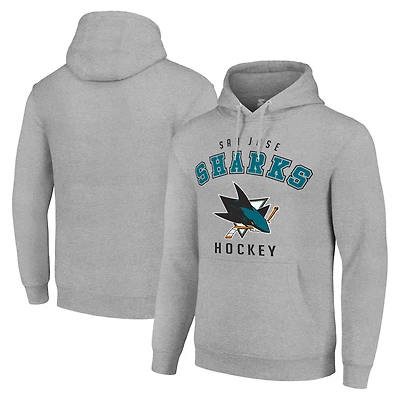 Men's Starter Heather Gray San Jose Sharks  Logo Pullover Hoodie