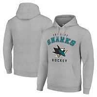 Men's Starter Heather Gray San Jose Sharks  Logo Pullover Hoodie