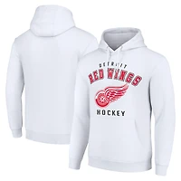 Men's Starter White Detroit Red Wings  Logo Pullover Hoodie