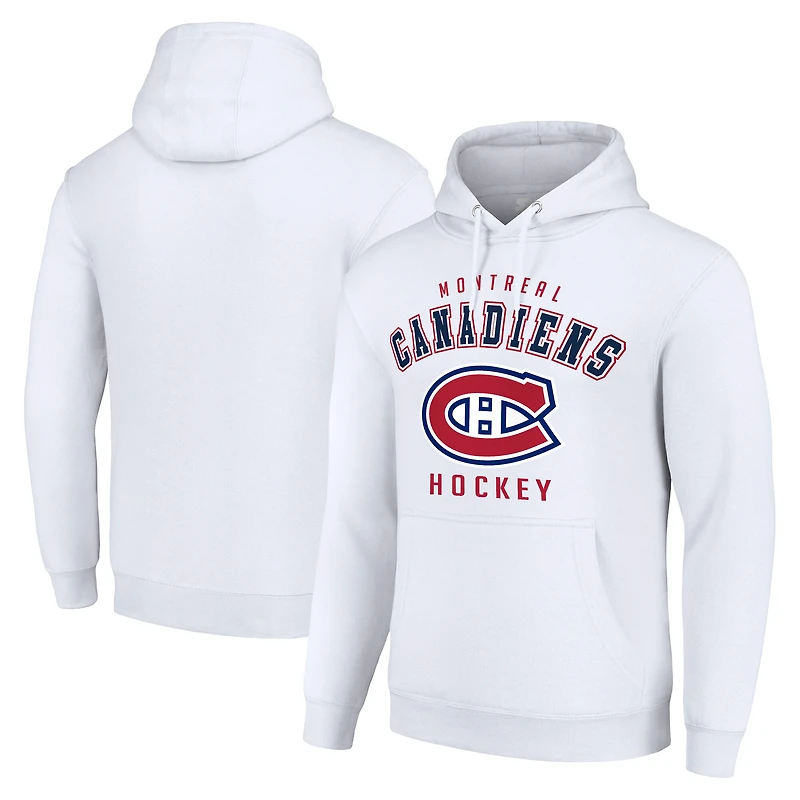 Men's Starter White Montreal Canadiens Logo Pullover Hoodie