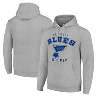 Men's Starter Heather Gray St. Louis Blues  Logo Pullover Hoodie