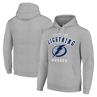 Men's Starter Heather Gray Tampa Bay Lightning  Logo Pullover Hoodie