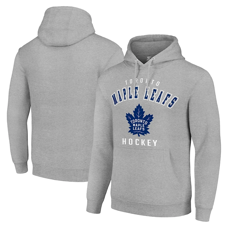 Men's Starter Heather Gray Toronto Maple Leafs Logo Pullover Hoodie