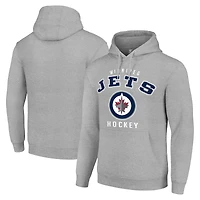 Men's Starter Heather Gray Winnipeg Jets  Logo Pullover Hoodie