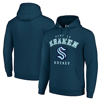 Men's Starter Navy Seattle Kraken  Logo Pullover Hoodie