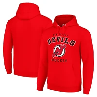 Men's Starter Red New Jersey Devils  Logo Pullover Hoodie