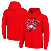 Men's Starter Red Montreal Canadiens  Logo Pullover Hoodie