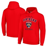 Men's Starter Red Florida Panthers  Logo Pullover Hoodie