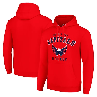 Men's Starter Red Washington Capitals  Logo Pullover Hoodie