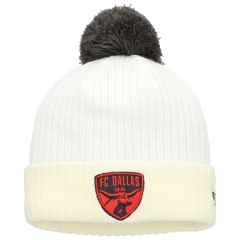 Men's New Era  White FC Dallas 2025 Jersey Hook Cuff Knit Hat with Pom