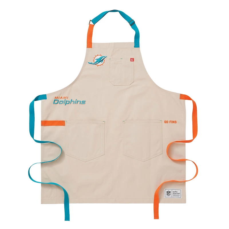 Hedley & Bennett Cream Miami Dolphins The Essential Apron