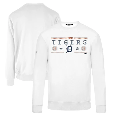 Men's Levelwear White Detroit Tigers Zane Pullover Sweatshirt