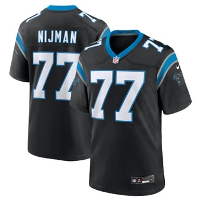 Men's Nike Yosh Nijman Black Carolina Panthers Game Jersey