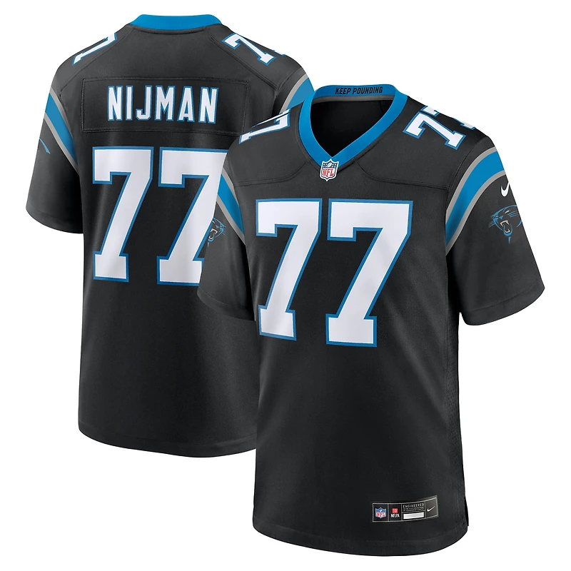 Men's Nike Yosh Nijman Black Carolina Panthers Game Jersey