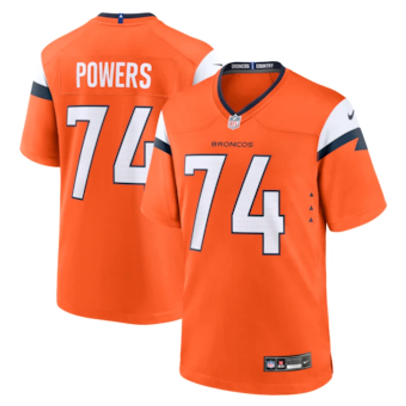 Men's Nike Ben Powers Orange Denver Broncos Team Game Jersey