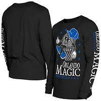 Men's New Era Black Orlando Magic Old School Sport Long Sleeve T-Shirt
