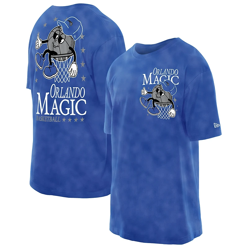 Men's New Era Blue Orlando Magic Old School Sport Enzyme Wash Oversized T-Shirt