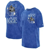 Men's New Era Blue Orlando Magic Old School Sport Enzyme Wash Oversized T-Shirt