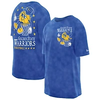 Men's New Era Royal Golden State Warriors Old School Sport Enzyme Wash Oversized T-Shirt
