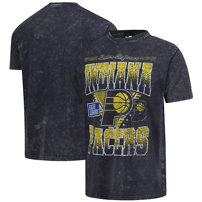 Men's New Era Heather Black Indiana Pacers Boxy Old School Sport Vintage Wash T-Shirt