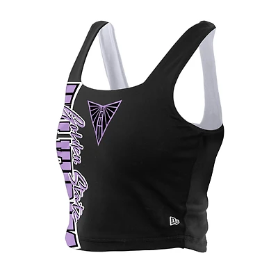 Women's New Era Eclipse Black/White Golden State Valkyries Reversible Cropped Sport Classics Tank Top