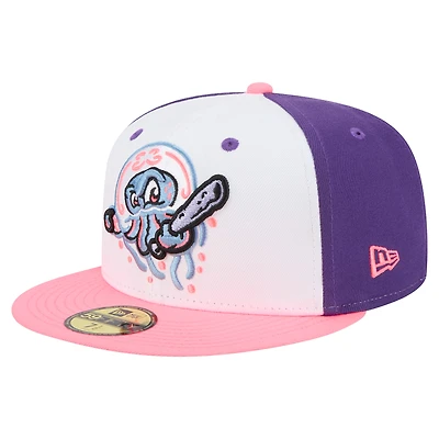 Men's New Era White/Purple Jersey Shore BlueClaws Copa de la Diversión 59FIFTY Fitted Hat