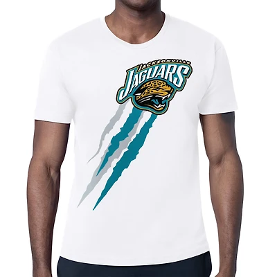 Men's Starter  White Jacksonville Jaguars Retro Team Logo Color Scratch T-Shirt