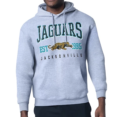 Men's Starter Heather Gray Jacksonville Jaguars Retro Team Logo Pullover Hoodie