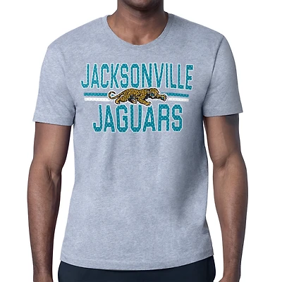 Men's Starter  Heather Gray Jacksonville Jaguars Mesh Look Retro Team Logo T-Shirt