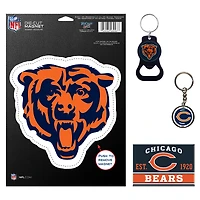 WinCraft Chicago Bears 4-Pack Key Rings and Magnets Set