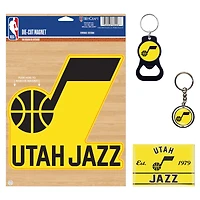 WinCraft Utah Jazz 4-Pack Key Rings and Magnets Set
