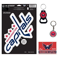 WinCraft Washington Capitals 4-Pack Key Rings and Magnets Set