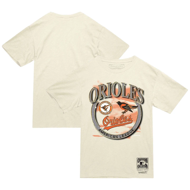 Men's Mitchell & Ness Cream Baltimore Orioles Crown Jewels T-Shirt