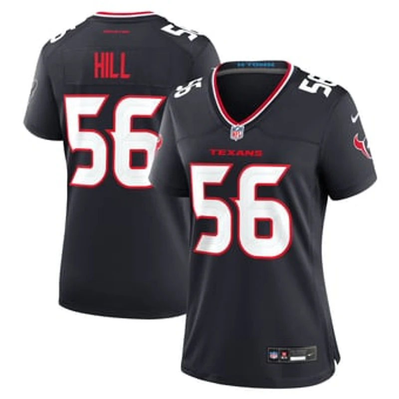 Women's Nike Jamal Hill Navy Houston Texans Team Game Jersey