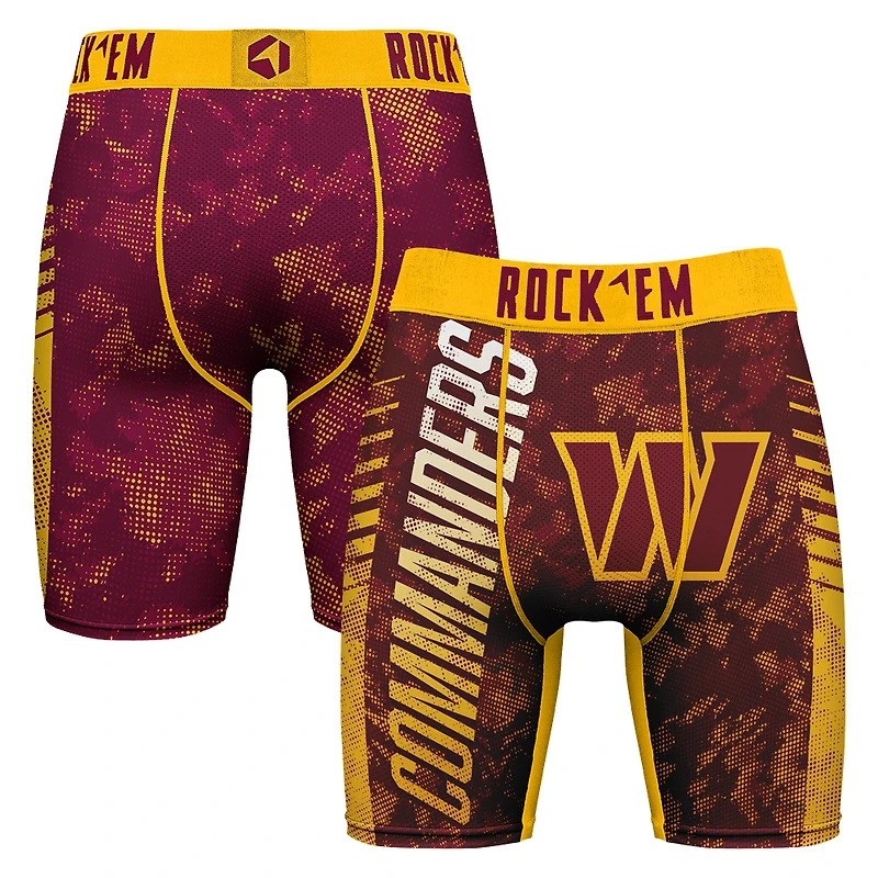 Men's Rock Em Socks Burgundy Washington Commanders Wordmark Boxer Briefs