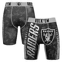 Men's Rock Em Socks Black Las Vegas Raiders Wordmark Boxer Briefs