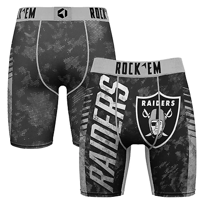 Men's Rock Em Socks Black Las Vegas Raiders Wordmark Boxer Briefs